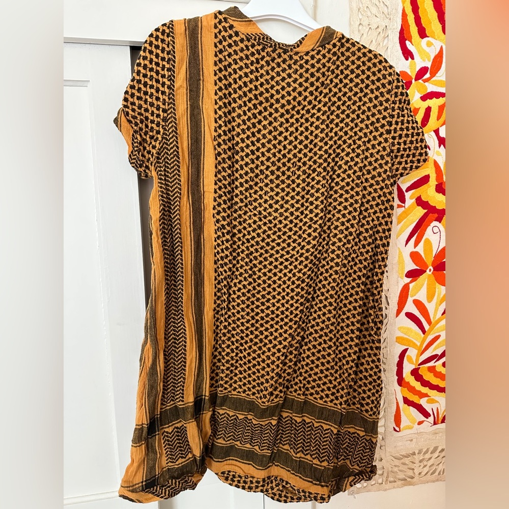 Cecilie Copenhagen yellow and black kuffiyeh tunic size OZ